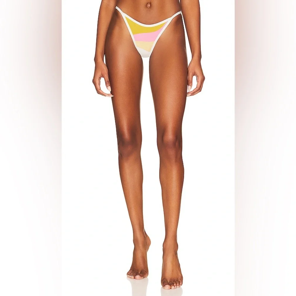 L*Space Daybreak Bitsy Bikini Bottom Medium Colorblock High Leg NWT
